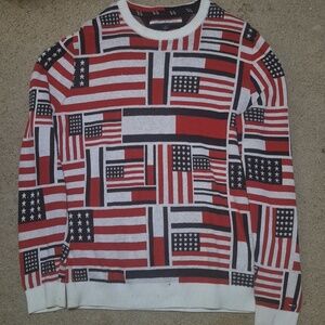Tommy Hilfiger USA Mens All Over Print Sweater Size M